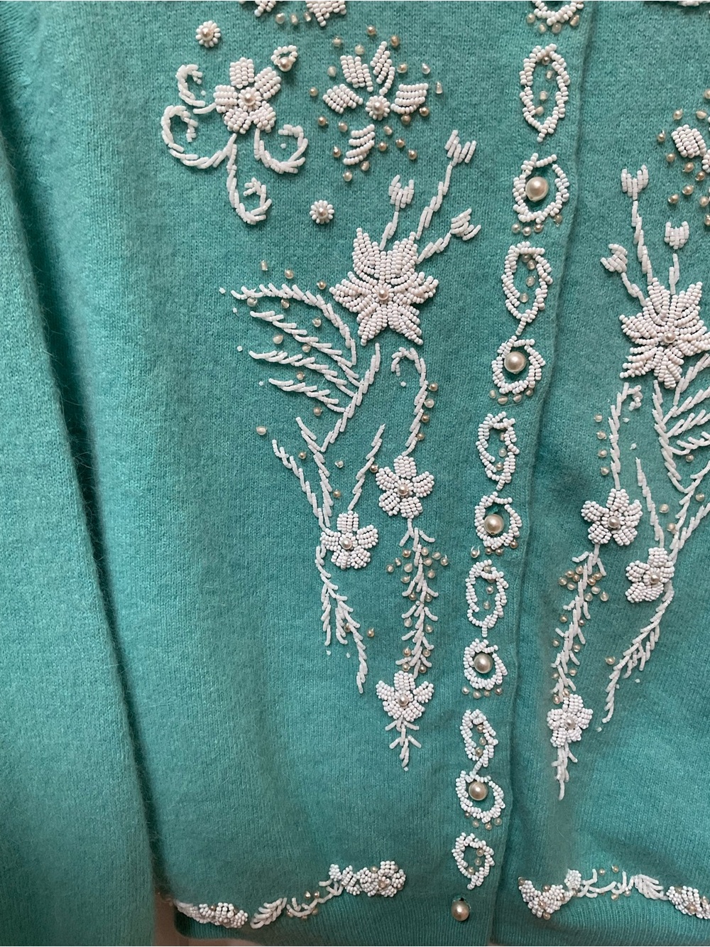 Vintage 50’s-60’s Glass Beaded Cardigan - Picture 4 of 15
